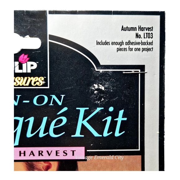 Vtg Autumn Harvest  Iron On Applique Fashion Kit Lame Tulip Treasures 1993 Craft - Picture 3 of 6